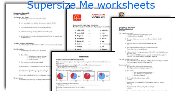 Supersize Me Worksheets