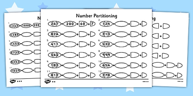 Hundreds, Tens And Ones Number Separation Activity