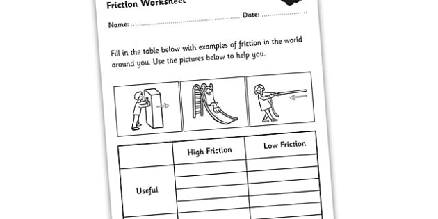Friction Worksheet
