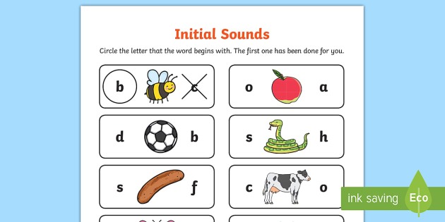 Initial Sounds Worksheet