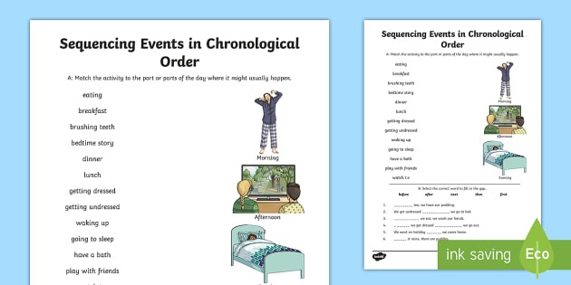 Sequencing Events In Chronological Order Worksheet   Worksheet