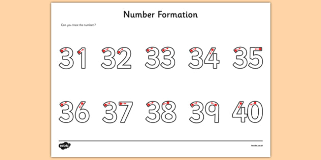 Number Formation Worksheet   Worksheet 31