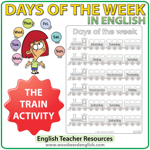 Days In English â Train Worksheets