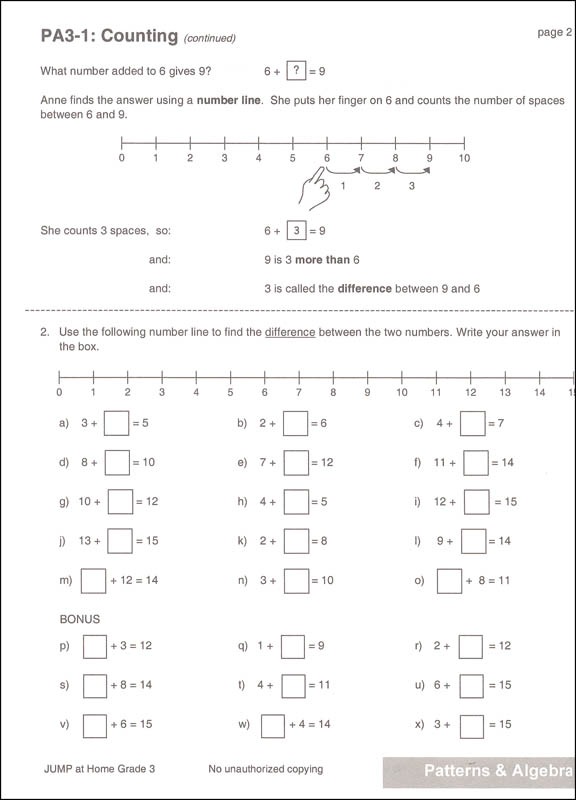 Jump At Home Grade 3  Worksheets For The Jump Math Program (062560