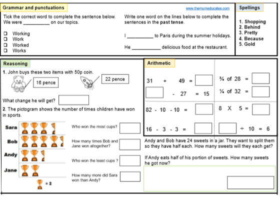 Ks1 Sats Worksheet  Year 2 Tests  Grade 2 Children Maths, English