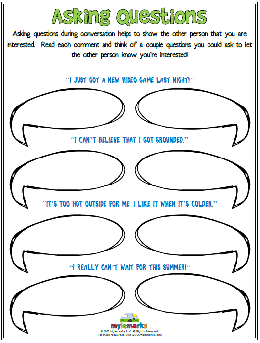 Free Worksheet From Mylemarks! Teach Kids How To Ask Appropriate