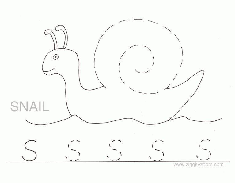 Letter S Alphabet Tracing Worksheets