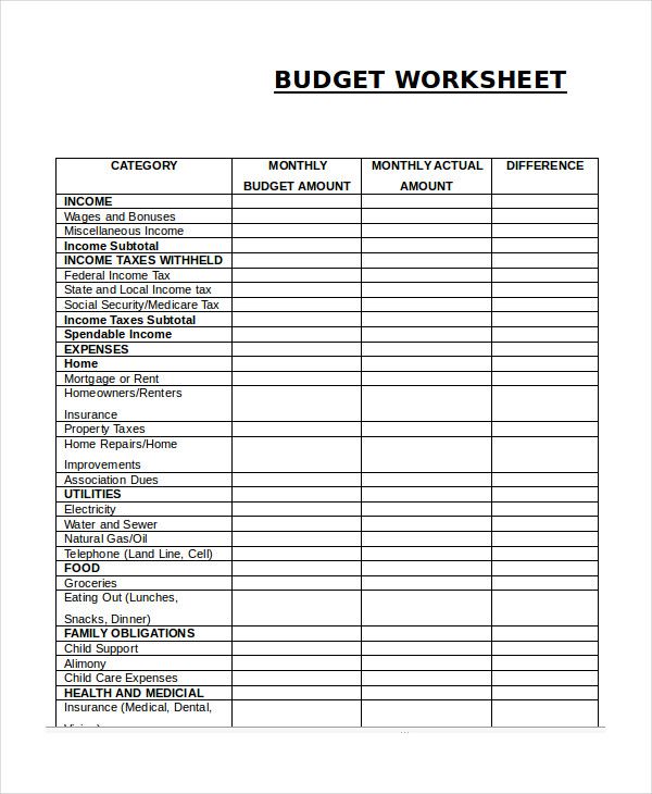 Pin Di Budget Template