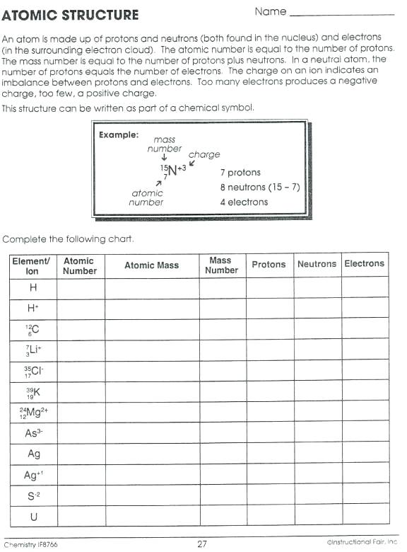 Chemistry Worksheets And Answers â Odmartlifestyle Com