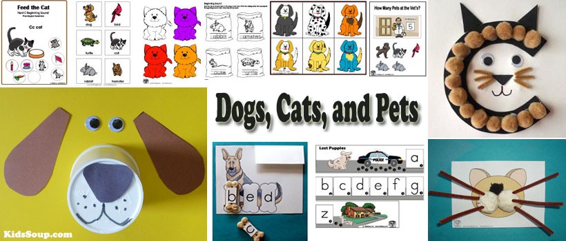 Cats, Dogs, And Pets Preschool Activities And Games