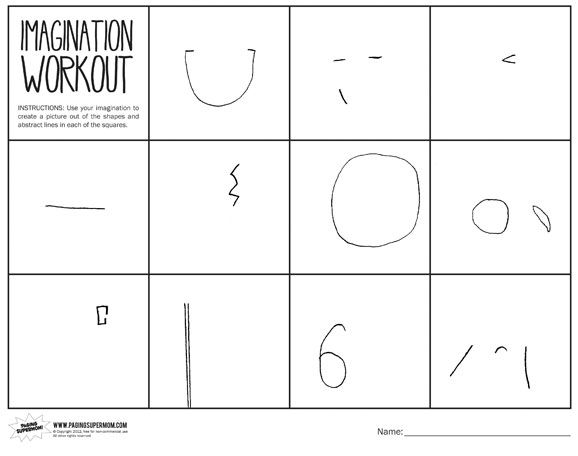 Imagination Workout Printable