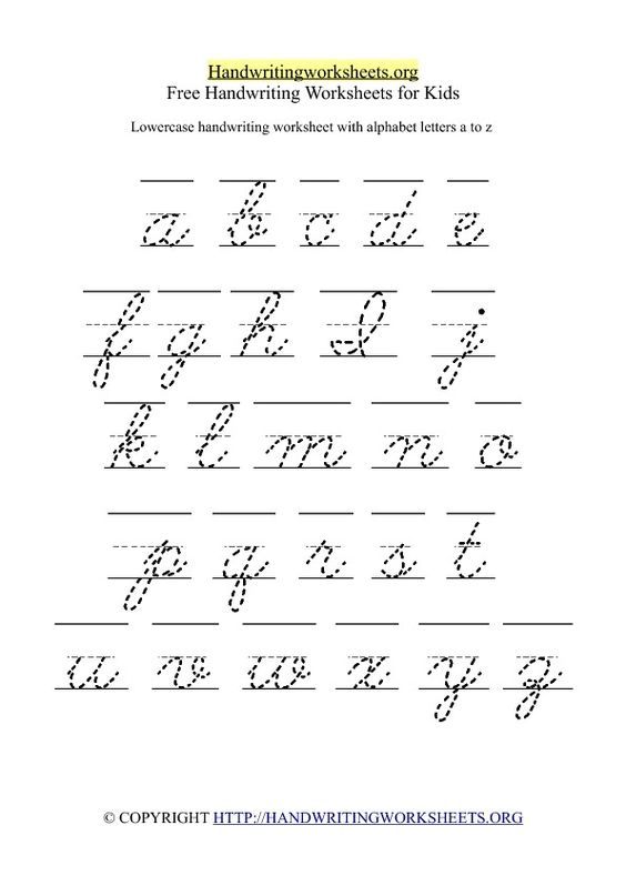 Free Lowercase Letter Worksheets
