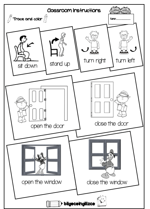 Classroom Instructions Worksheet Bw
