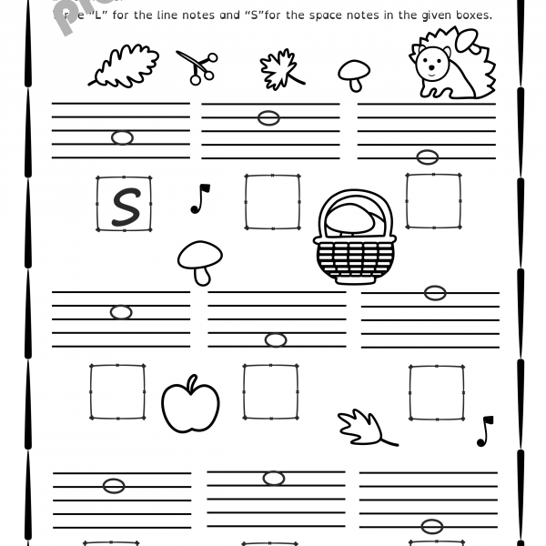 Fall Music Worksheets Pack {line