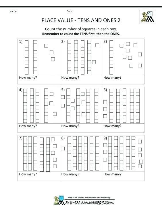 Free Place Value Worksheets 1st Grade Free Math Worksheets 1st