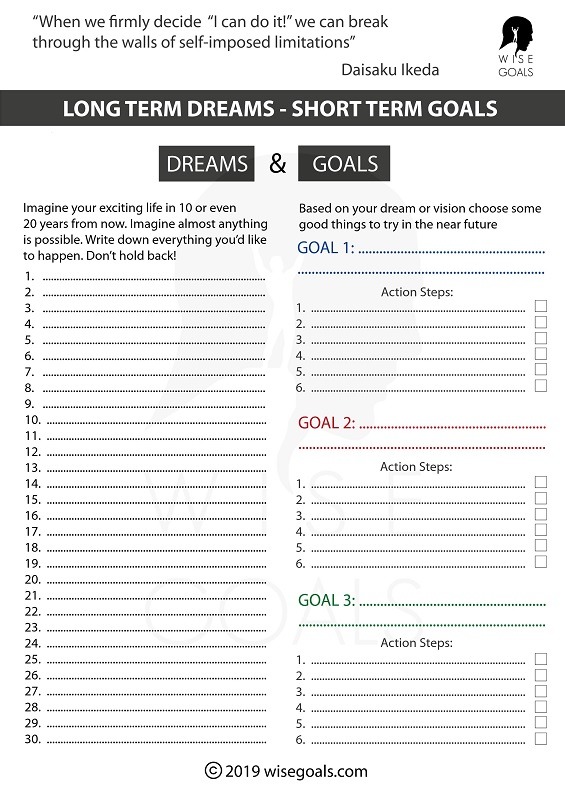 Stylish Goal Setting Worksheets To Print (pdf, Free)