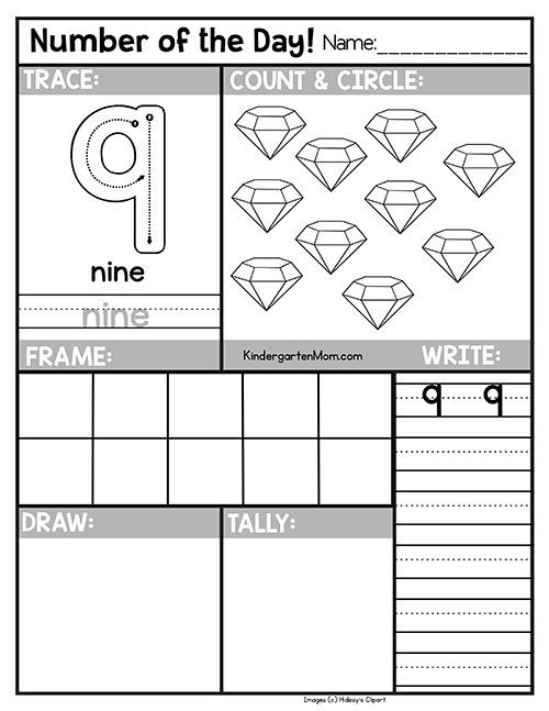 Free Number Of The Day Worksheets
