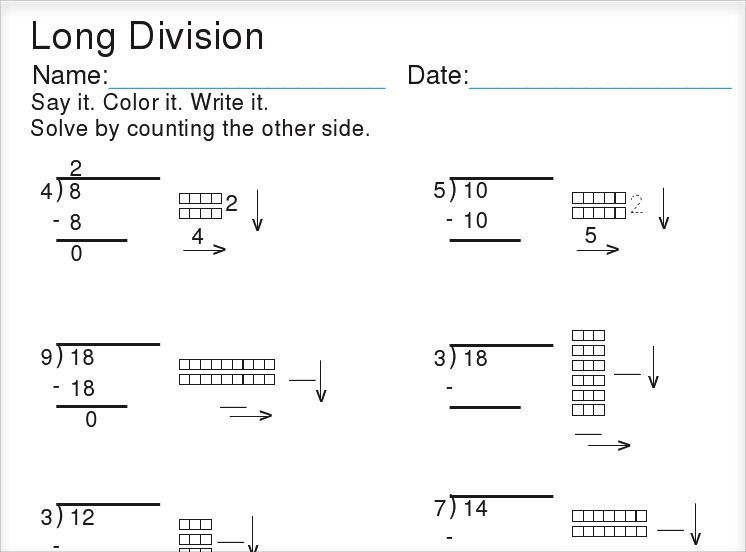 Crewton Ramone's Blog Of Math  Base Ten Block Division Worksheets