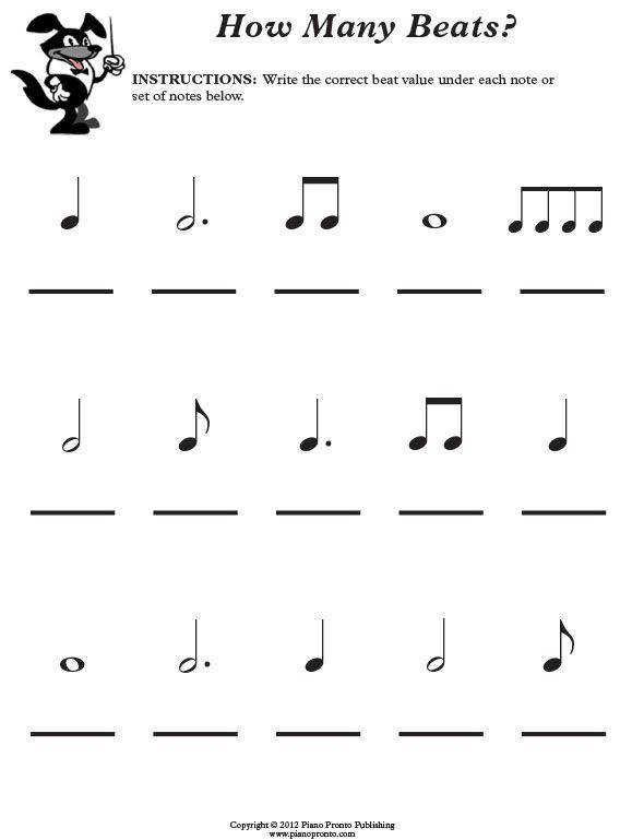 Printable Music Theory Worksheets
