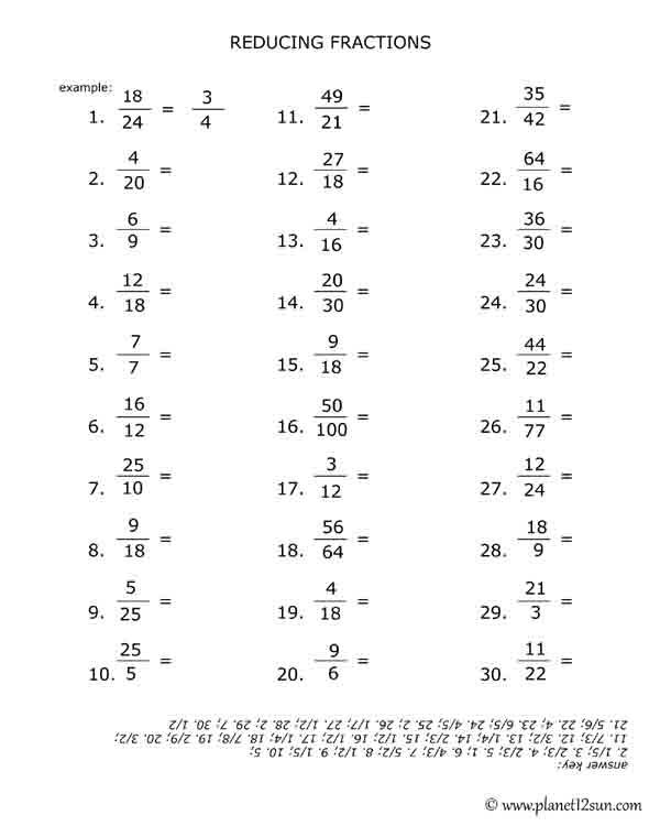 Reducing Fractions