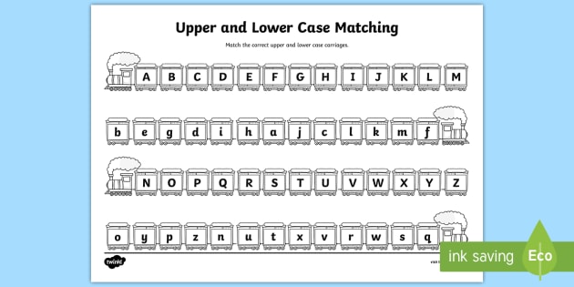 Uppercase And Lowercase Letters Matching Worksheet