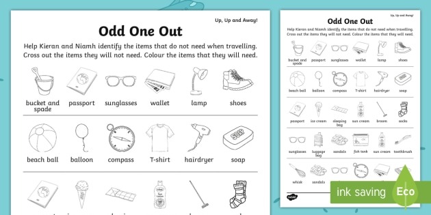 Up, Up And Away! Odd One Out Worksheet   Worksheet