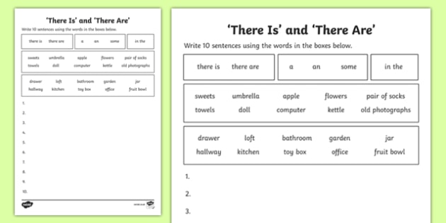 There Is And There Are Worksheet