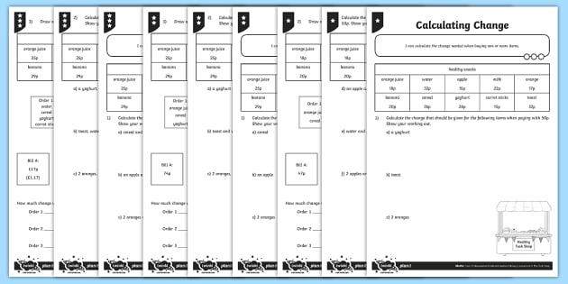Calculating Change Differentiated Worksheet   Worksheets