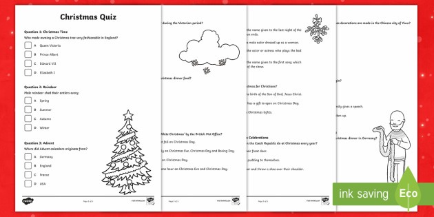 Ks2 Christmas Quiz Worksheet   Worksheets
