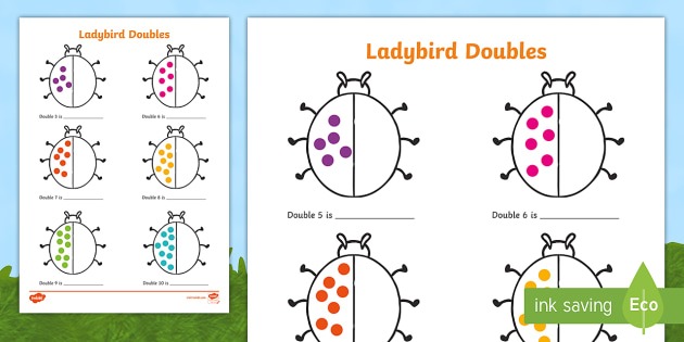 Ladybird Doubles To 20 Worksheet   Worksheet