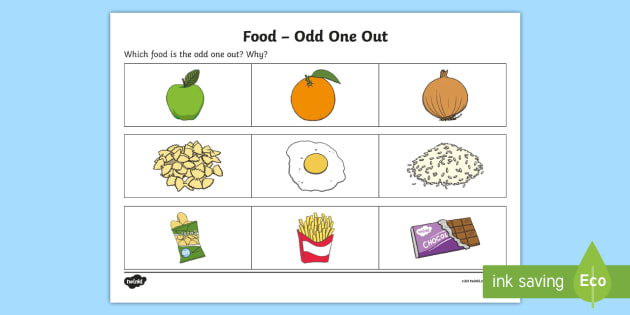 Food Odd One Out Worksheet   Worksheet