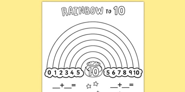 Rainbow To 10 Worksheet   Worksheet