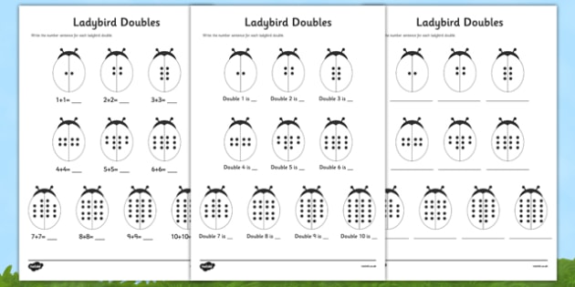 Doubles To 20 Ladybird Worksheet   Worksheet