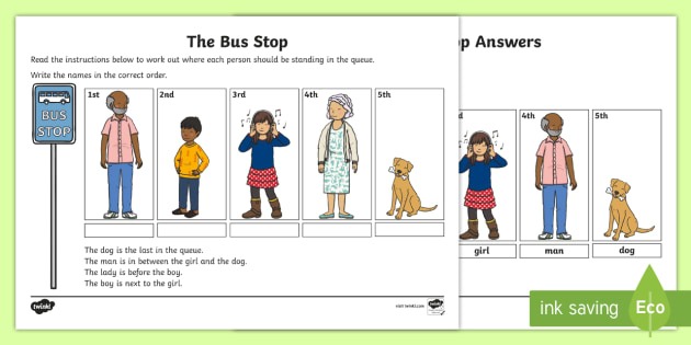 Ks1 The Bus Stop Worksheet   Worksheet